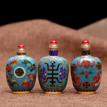 中国古美術・旧藏純銅製景泰藍四大美女の鼻煙壺・純手描き・七宝烧 ・純銅製・置物 四大美女四件套纯手工内画鼻烟壶_国风网