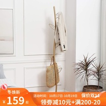 Simple coat rack floor-to-ceiling wrought iron hangers Modern minimalist home clothes rack living room bedroom ins