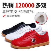 Cotton Tai Chi shoes Womens beef tendons and leather autumn and winter plus velvet warm martial arts shoes Taijiquan practice shoes mens sports shoes