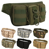 WZJP thief-free outdoor cycling sports army fan camouflage tactical small fanny pack triple bag mobile phone bag wallet Men and women