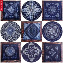 Yunnan Dali Bai tie-dyed square tablecloth handmade cotton blue dye to foreigners Chinese National style hanging tea table cloth