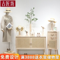 Womens clothing store display props clothing store window design wooden display table shoe rack bag rack Zhongdao display rack
