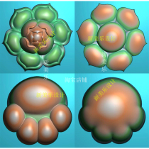 Fine carving lotus double-sided jade carving lotus two-sided cat claws oval cartoon pendant carving JDP sole