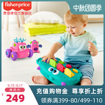 Fisher small monster three-in-one automatic learning to climb the car with small monster playing music educational baby toy combination