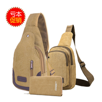 Bag 2019 new mens chest bag canvas bag Shoulder Bag Mens bag shoulder bag chest backpack Leisure running bag