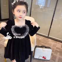 Western style new princess skirt super Fairy Spring and Autumn girls baby long sleeve top dress Princess style love net