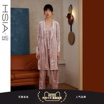 HSIA Sleeping Robes Women Fall New Modale Silk Skating Velvet Bathrobe High Quality Pituality can be worn outside the morning robe