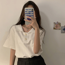 Big Code Women Dress Micro Fat Summer 2022 New Style T-Shirt Short Sleeve Woman Loose Positive Shoulder Polo Shirt Fat Mm Blouse