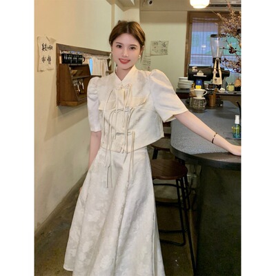 taobao agent Set, advanced pleated skirt, plus size, Chinese style, fitted, high-quality style