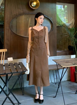taobao agent Slip dress, long skirt, plus size, fitted, suitable for teen