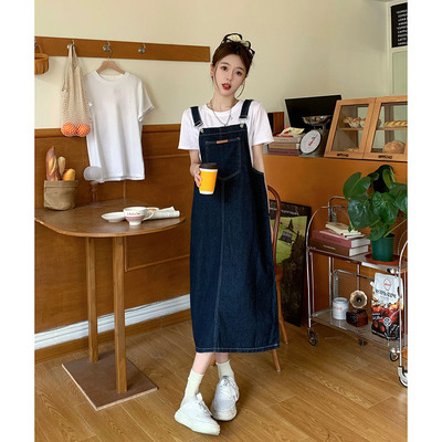 taobao agent Retro summer denim summer dress, plus size