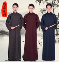 Chinese robe the Republic of China long shirt mans sketch cross talk gown Chinese style retro national clothing