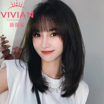Vivian wig female lace hand-woven needle thin bangs full real hair first love head straight hair full head VZ297