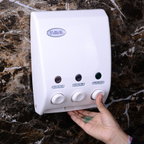 Manual soap dispenser single and double three-head hotel bathroom wall-mounted hand sanitizer bottle hanging wall shampoo shower gel box