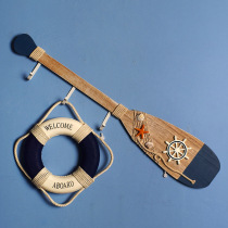 Mediterranean style retro old 80CM oar adhesive hook wall decoration pendant childrens tenant restaurant background wall
