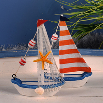 14CM mini craft boat sailing model decorative ornaments small wooden boat smooth sailing student day gift ocean wind