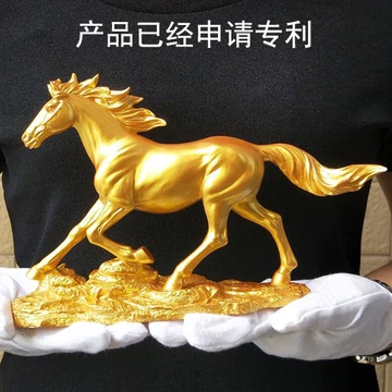 明/宣德年 唐銅 【馬到成功】馬置物 写実彫刻 高22cm AI11K32D 工艺品