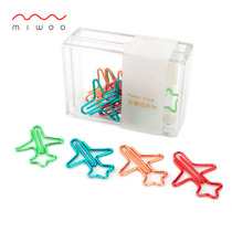 miwoo color plane paper clip creative 12-piece metal paper clip Office stationery pin hand account accessories