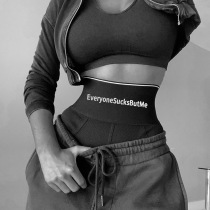 Nice outfit European and American wind high waist collection underpants female lingerie tight letter side English printed shorts