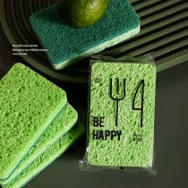 Sanmu Qinghe wood pulp cotton cloth dishwashing dishes sponge wipe sisal hemp padded double-sided kitchen scrub pan without oil