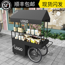European-style wrought car with drawer cabinet cart supermarket display promotion table mobile shelf outdoor sales stall car