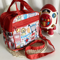 Cute mommy bag portable portable outing light mother and baby bag waterproof large-capacity messenger bag baby bottle storage bag