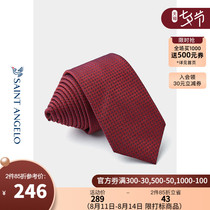 Saint Angelo brand 2021 new mens business banquet red mulberry silk suit tie suit collar accessories