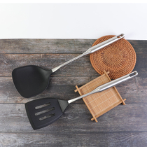 Foreign trade tail goods Non-magnetic Austenitic stainless steel solid handle one-piece kitchenware food grade silicone spatula leakage spatula