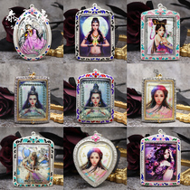  Thai Heyuan Thai Buddha brand Azan Gong Jiuwei Fox fairy Purple charm Princess Fire female Blue Buwen Goddess pendant