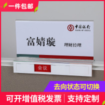 Acrylic double-sided vertical Station card position card screen listing with status staff going to nameplate customization