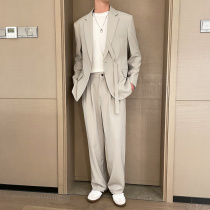 Korean high-end temperament ins loose suit suit male Korean version of the ruffian handsome fried street casual suit jacket trend