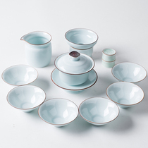 Jingdezhen Celadon Kung Fu Tea set Ceramic Teapot Teacup Cover bowl set Household gift box Special offer