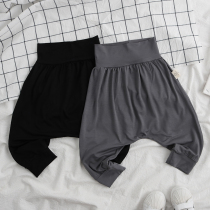 Strong recommended Summer children Modale High waist protection belly pants male and female child baby casual large crotch Harlenp pants