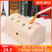 Childrens wooden magnetic catch fishing Bug Game baby educational toy Monteshi early education 1-2 a 3 years old and a half