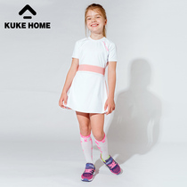 kuke cool Ke 2021 summer children Girls tennis dress sports short sleeve shorts set comfortable and breathable