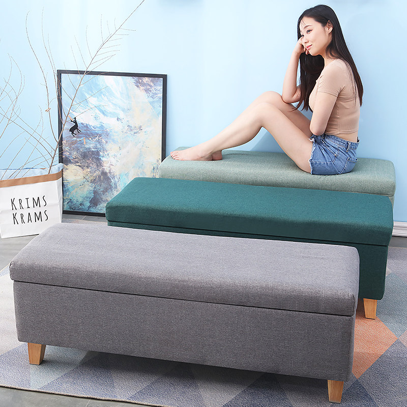 Multi-functional shoe-changing stool can be removed storage sofa bench fabric storage stool bedroom bedside stool fitting room stool