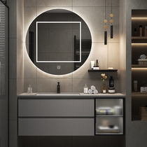 Rock board bathroom cabinet combination modern simple toilet wash table intelligent hand wash basin cabinet customization