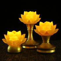 Pure copper new high-performance glass small lotus flower Buddha charging LED Changming lamp Buddha front Guanyin supply lamp home