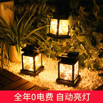 Solar Courtyard Lamp Outdoor Garden Arrangement Waterproof small night light Balcony Decoration Sensing Stars Hung Lamp Candle Lamp