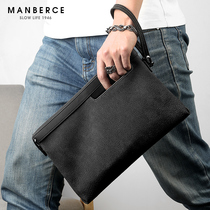 The first layer cowhide mens bag 2020 new fashion handbag mens leather casual handbag mens hand-held envelope bag