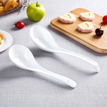 Jingdezhen pure white soup spoon long handle spoon mixing spoon bone porcelain big spoon big soup spoon household spoon ceramic spoon tableware