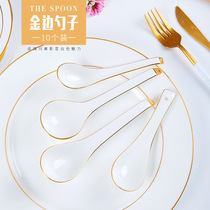 Jingdezhen bone china spoon household spoon spoon spoon ceramic mixing spoon creative Phnom Penh small spoon 10 Pack