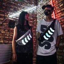 ins overfire street single shoulder bag boomer chest bag male hip hop purse female personality student reflective inclined satchel