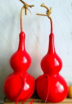 Feng Shui natural red gourd wild opening extra large red color red gourd spray red paint pendant ornaments Town House