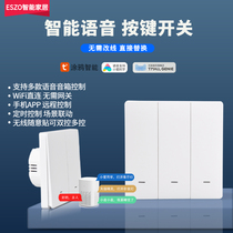 Sky Cat Elf Smart Switch No-Wiring Remote Control Panel Light Control Single Fire Voice Control Graffiti Home 86 Type Double