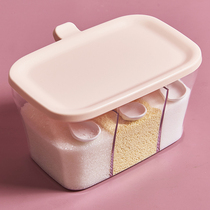 Seasoning box One-piece multi-grid set Household combination put salt monosodium glutamate kitchen seasoning storage box seasoning bottles and cans