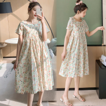 Foreign trade discount store mall counter withdrawal cabinet cut mark Womens tail cargo clearance pregnant womens thin size floral dress