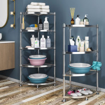  304 stainless steel bathroom washbasin rack Floor-standing tripod bathroom shelf Kitchen corner storage shelf