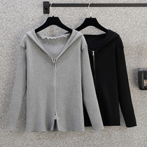 Angel mommy ~ maternity wear autumn and winter fashion hooded loose knit cardigan temperament slim Joker long sleeve top
