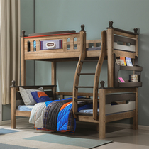 Walnut bed bunk bed wax bunk bed children bunk bed double wood bed canopy bed